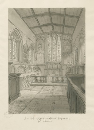 Interior de la Iglesia de Blithfield de John Chessell Buckler