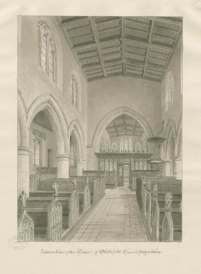 Interior de la Iglesia de Blithfield de John Chessell Buckler