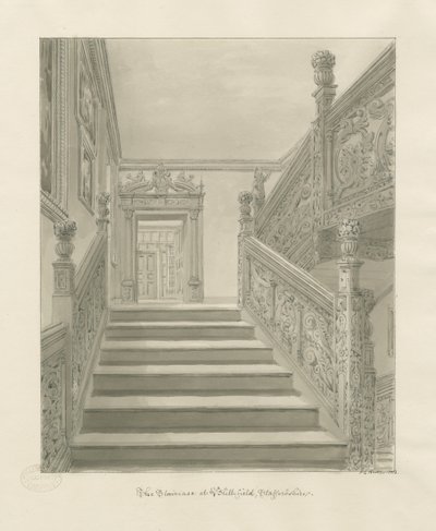 Interior de Blithfield Hall de John Chessell Buckler