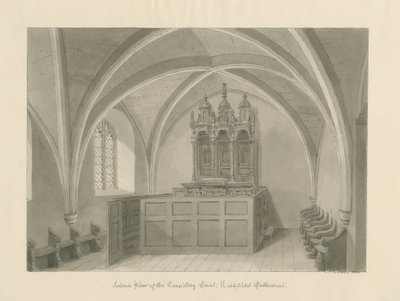 Interior de la Catedral de Lichfield - Corte Consistorial de John Chessell Buckler