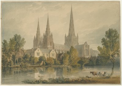 Catedral de Lichfield - Vista Suroeste de John Chessell Buckler