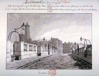 Puente de Londres, Southwark, Londres, 1827 de John Chessell Buckler