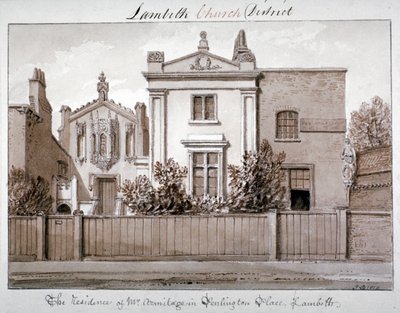 Residencia del Sr. Armitage en Penlington Place, Lambeth, Londres, 1828 de John Chessell Buckler