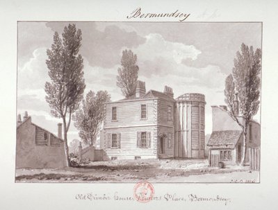 Casa de los Viejos Impresores, Printers Place, Bermondsey, Londres de John Chessell Buckler