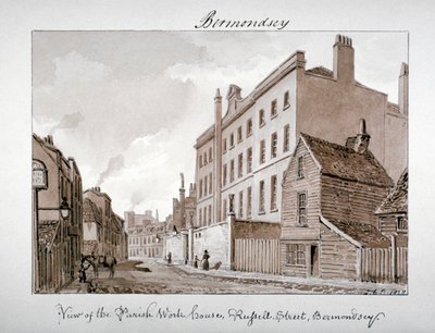Casa de trabajo parroquial, Tanner Street, Bermondsey, Londres, 1828 de John Chessell Buckler