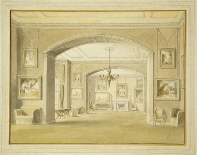 Galería de Imágenes en Tabley House, 1809 de John Chessell Buckler