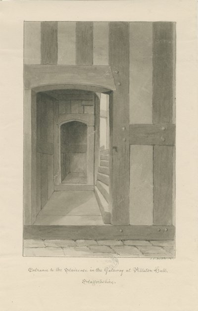 Interior de la Casa de la Puerta de Pillaton Hall de John Chessell Buckler