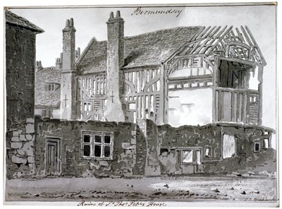 Restos de la casa de Thomas Pope, Mill Lane, Bermondsey, Londres, 1808 de John Chessell Buckler