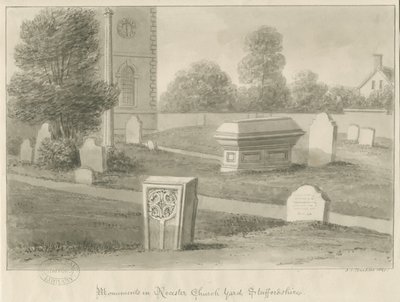 Iglesia de Rocester - Monumentos y cementerio de John Chessell Buckler