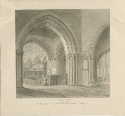 Stafford - Interior de la Iglesia de Santa María de John Chessell Buckler
