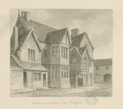 Stafford - Casas Antiguas en Crabbery Lane de John Chessell Buckler