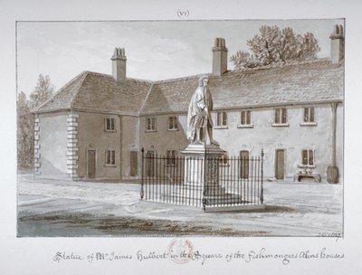 Estatua de James Hulbert, Hospital de San Pedro, Southwark, Londres, 1827 de John Chessell Buckler
