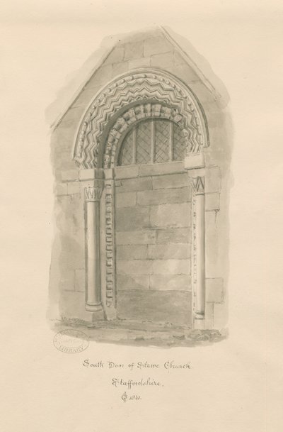 Iglesia de Stowe - Puerta Sur de John Chessell Buckler