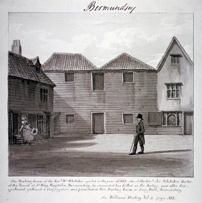 La casa de reuniones del reverendo Whitaker, Long Walk, Bermondsey, Londres, c.1828 de John Chessell Buckler