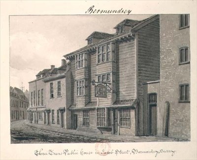 La Taberna The Three Tuns en Jacob Street, Bermondsey de John Chessell Buckler