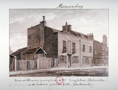 Vista de casas en el lado sur de Snowsfields, Bermondsey, Londres, 1828 de John Chessell Buckler