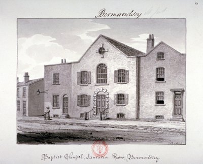 Vista de la Capilla Bautista en Jamaica Row, Bermondsey, Londres, 1826 de John Chessell Buckler
