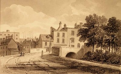 Vista del Puente del Estanque del Molino, Bermondsey de John Chessell Buckler