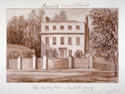 Vista de la casa rectoral de Santa María en Lambeth, Londres, 1828 de John Chessell Buckler
