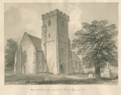 Worcestershire - Iglesia de Hampton Lovett: dibujo en sepia, 1833 de John Chessell Buckler