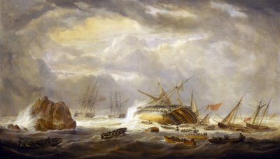 Guerras napoleónicas (1803-1815): la pérdida del "Magnífico", 25 de marzo de John Christian Schetky