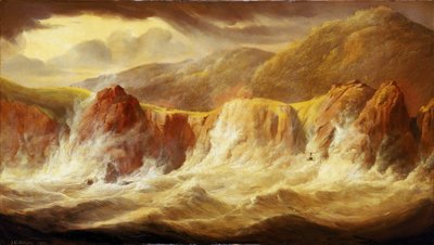 El rescate de la carga y los tesoros del HMS "Thetis", en Cabo Frío, Brasil, tras el hundimiento de la fragata el 4 de diciembre. de John Christian Schetky