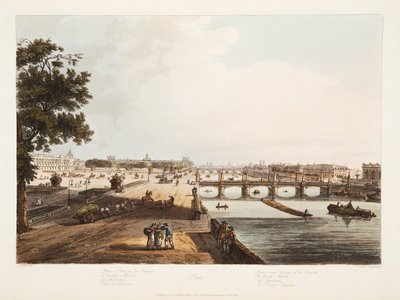 Plaza y Puente de la Concordia; El Garde Meuble; Las Tullerías; El Puente Reunión, ilustración de 