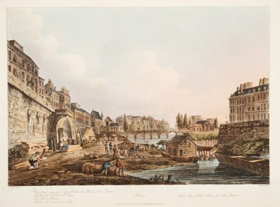 Uno de los Arcos de Notre Dame, ilustración de Versalles, París y Saint Denis, pub. 1809 de John Claude Nattes