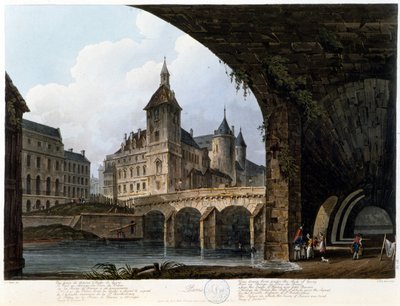 París: Le Pont au Change - en "Paris vu par J.C. Mats", ed. Miller, Londres de John Claude Nattes