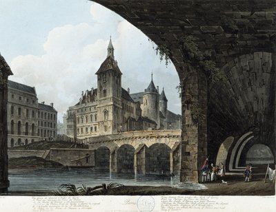 París: El Puente al Cambio - en "París visto por J.C. Mats", ed. Miller, Londres de John Claude Nattes