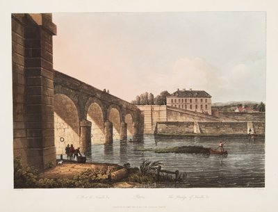 París, El Puente de Neuille, ilustración de Versalles, París y Saint Denis, pub. 1807 de John Claude Nattes