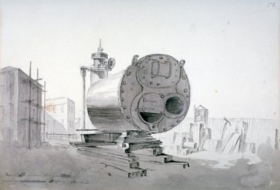 Máquina de vapor, New Road, Islington, Londres de John Claude Nattes
