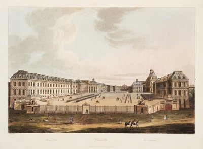 La Entrada, ilustración de Versalles, París y Saint Denis, pub. 1805 de John Claude Nattes