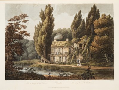 Versalles, El Comedor en el Pequeño Trianón, ilustración de Versalles, París y Saint Denis, pub. 1805 de John Claude Nattes