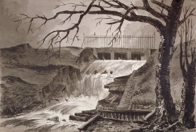 Vista de la salida del Serpentine, Hyde Park, Londres, 1818 de John Claude Nattes