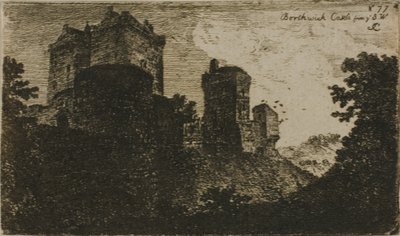 Castillo de Borthwick desde el suroeste de John Clerk of Eldin