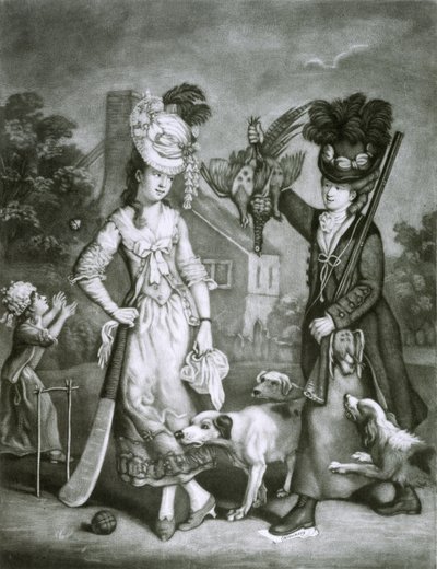 Miss Wicket y Miss Trigger, 1778 de John Collet