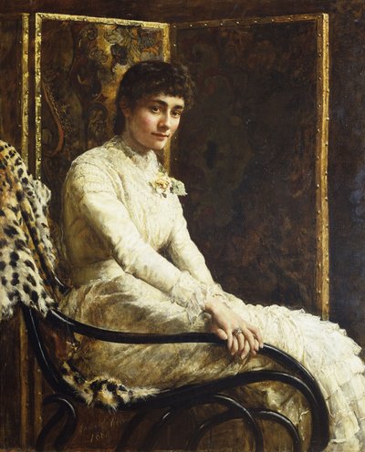 Retrato de la esposa del artista Marian Huxley en su vestido de novia, 1880 de John Collier