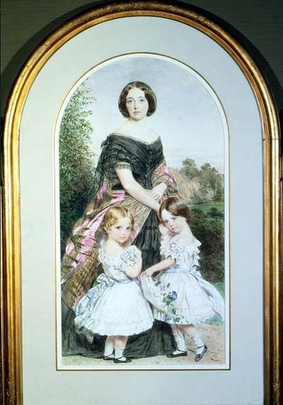 Retrato de una dama con sus dos hijas de John Collingham Moore