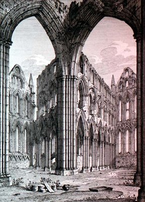 Abadía de Whitby, Yorkshire, ilustración de 