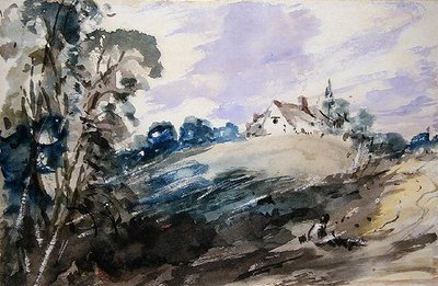 Una Cabaña en un Alto Banco de John Constable
