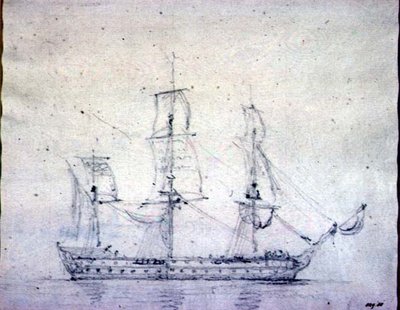 Un barco de guerra de John Constable