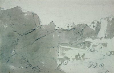 Una cantera de piedras de molino en Derbyshire, 1801 de John Constable