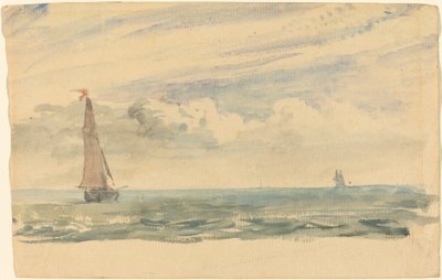Un paisaje marino con dos veleros de John Constable