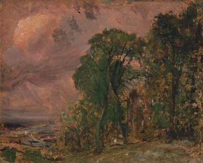 Vista en Hampstead con clima tormentoso de John Constable