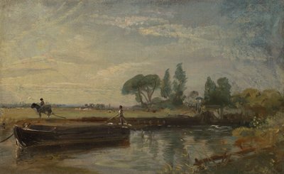 Barcaza bajo la esclusa de Flatford de John Constable