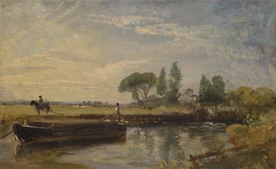 Barcaza debajo de la esclusa de Flatford, ca. 1810 de John Constable