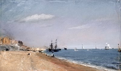 Playa de Brighton con carboneros, 1824 de John Constable