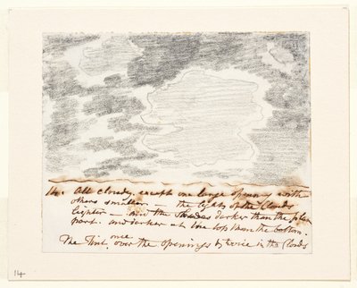 Estudio de nubes (según "Grabados de cielos" de Alexander Cozens), c.1822-23 (grafito sobre papel) de John Constable