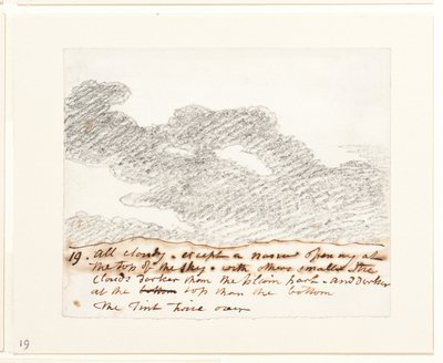 Estudio de nubes (según "Grabados de cielos" de Alexander Cozens), c.1822-23 (grafito sobre papel) de John Constable